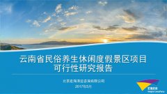 云南省民俗养生休闲度假景区项目可行性研究报告